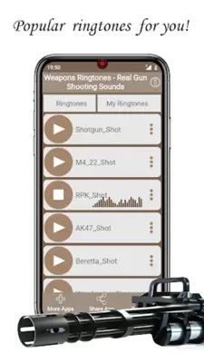 Gun Sounds - Gun Ringtone app android App screenshot 1